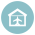 Aviation Property hangar and airplane icon